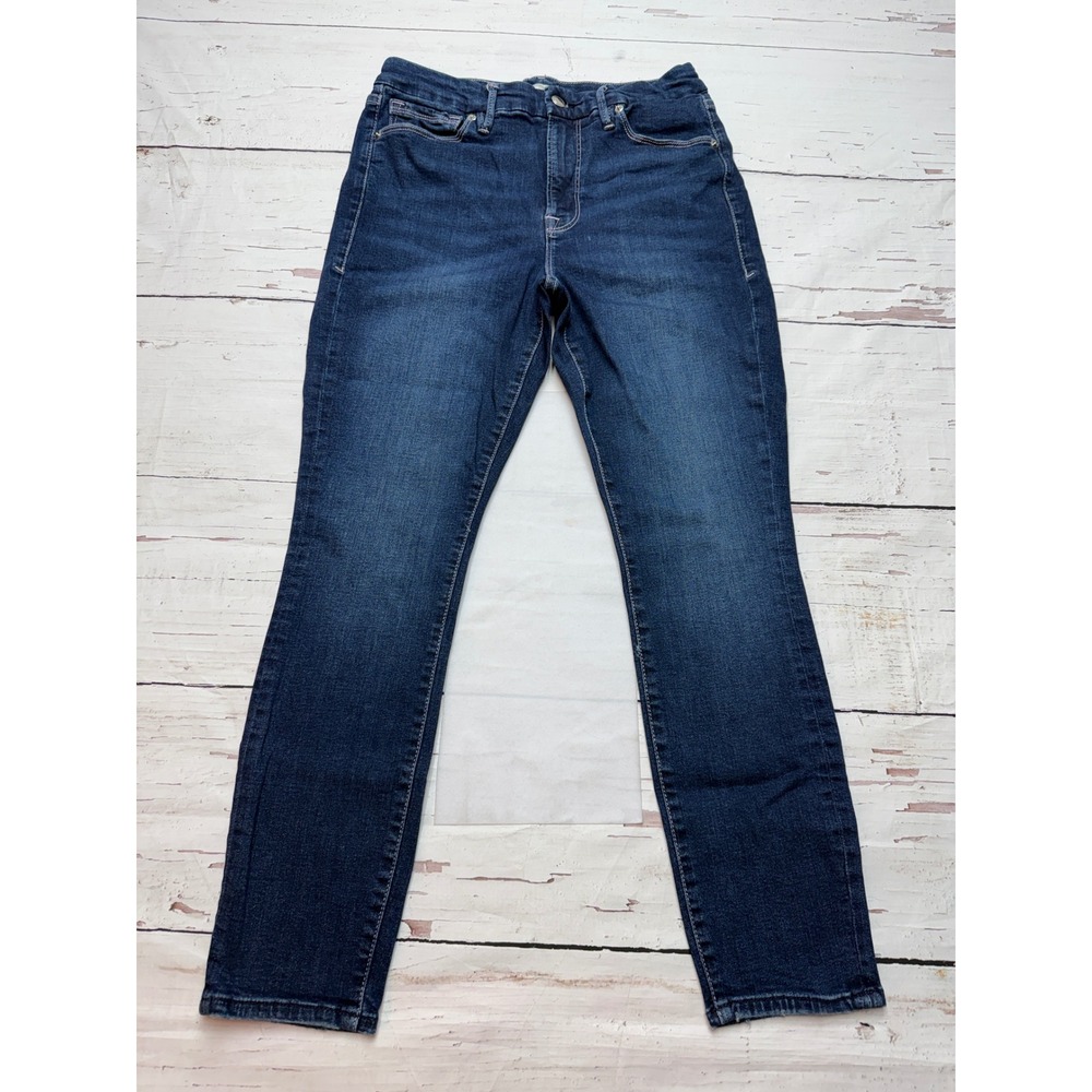 Good American High Rise Skinny Jeans Dark Wash 10/30 Classic Denim